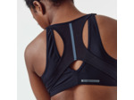 Brassière zippée double maintien fort Femme, Noir