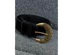 Ceinture moyenne 3-5 cm unie NOIR Femme