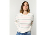 Pull épais contenant de la laine rayé BLANC Femme