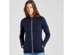 Veste de ski en laine mérinos chaude et respirante femme, 500WARM bleu marine