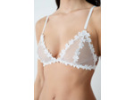 Soutien-gorge triangle en tulle broderie fleurs