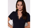 Robe midi unie MARINE