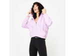 Veste à capuche de fitness manches longues femme, violette lilas