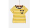 T-shirt rayé à animation chien pour bébé garçon