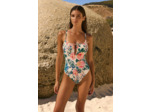 Maillot de bain 1 pièce fleuri avec noeud,Maillot de bain 1 pièce fleuri avec noeud;${refinementColor}