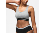 Brassière de fitness maintien modéré femme, grise