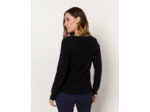 Pull fin contenant du cachemire uni NOIR Femme