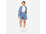 Short fitness ample, femme, bleu et blanc