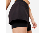 Short et sous short de Fitness Femme - 500 Noir 2 en 1