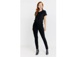 Tregging En Denim Noir Détails Strass