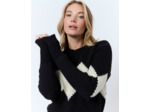 Pull épais en mélange laine color bloc NOIR Femme