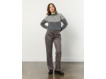 Pantalon long droit uni GRIS Femme