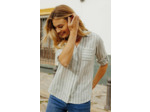 Chemise rayée imprimé fleurs