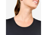 T-shirt fitness manches courtes femme, noir fumé