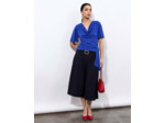 Pantalon mi-long Jupe-culotte uni MARINE Femme