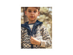 Gilet zippé écru pour garçon, avec col et motif jacquard