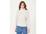 Pull col roulé beige