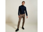 Pull col roulé mérinos - Bleu moyen