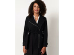 Manteau mi-longue uni NOIR Femme