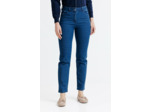 Pantacourt denim broderies fleurs