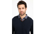 Pull Uni Col V Avec Chemise