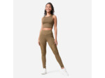 Legging fitness galbant taille haute femme, marron