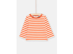 T-shirt écru et orange réversible pour bébé garçon