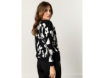 Pull épais bicolore NOIR Femme