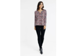 Tee-Shirt Col Mao Imrime Fleurs