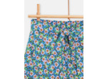 Short vert d'eau avec broderies fleuries pour fille