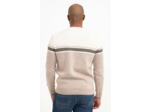 Pull col rond rayé Brique