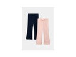 Lot de 2 leggings bleu marine ou roses pour filles