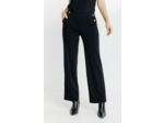 Pantalon Maille Large Détail Bouton Doré
