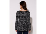 Pull fin jacquard NOIR Femme