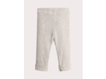 Legging écru chiné en côte pour bébé fille