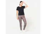 T-shirt fitness manches courtes femme, noir fumé