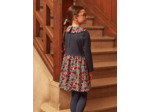 Robe bi-matière à motifs