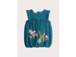 Robe turquoise foncé en velours pour bébé fille