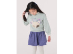 Jupe reversible en velours côtelé violet pour fille