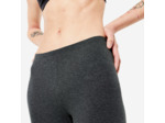 Legging fitness long coton extensible ceinture basse femme - Salto gris foncé ch