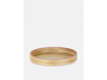 Plateau rond en bois orné de perles