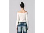 T-shirt col bardot sable