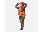 Veste chasse femme 3 en 1 chaude imperméable silencieuse camouflage fluo 500