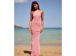 Robe longue dos nu en crochet et lurex brillant