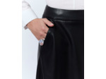 Jupe midi uni NOIR