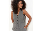 Gilet court pied de poule ANTHRACITE Femme