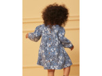 Robe bleu et blanc à imprimé fleuri