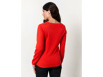 Pull fin uni ROUGE Femme