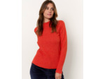 Pull épais contenant de la laine uni ORANGE Femme