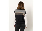 Pull épais rayé NOIR Femme